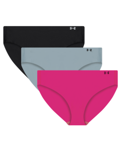 UA PURE STRETCH NO SHOW BIKINI SOLID 3PK - 677-REBEL PINK - P_UN677_25UUSHJ145__90854714