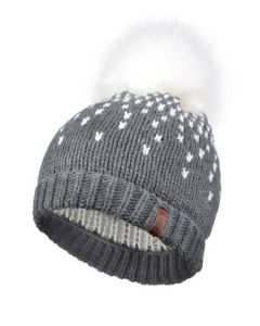 TUQUE TRICOT ACRYLIQUE - GRIS/BLANC - TAILLE UNIQUE