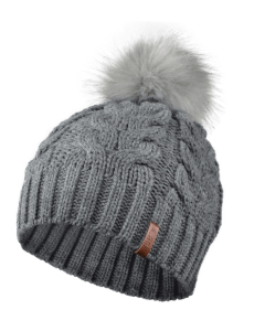 TUQUE TRICOT ACRYLIQUE POLAR POMPOM - CHARBON - TAILLE UNIQUE