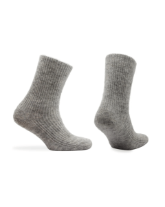 1PK BABY ALPACA WOOL CREW SOCKS - LG-GRIS PALE  - P/M