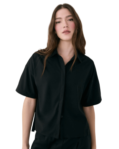 OLIVIE SHIRT - N415-BLACK - M_LLN415_LSW4585__90847507
