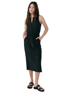 OLIVIE MIDI DRESS - N415-BLACK BEAUTY  - M_LON415_LSW4612__90847462