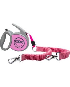 OX - HARNAIS AVEC LAISSE RETRACTABLE - ROSE - TAILLE UNIQUE