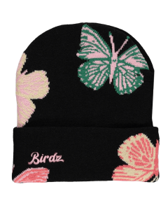 BUTTERFLIES BEANIE - BLACK - 48CM