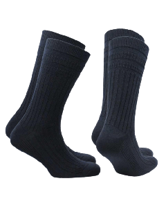 2PK WOOL DIABETIC CREW - NOIR - 10-13