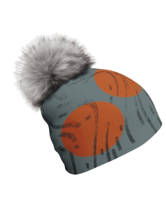 ORANGE MOUVEMENT WITH GREY POMPOM - M