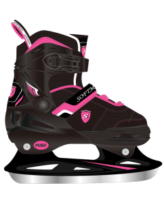 PATINS SOFTMAX AJUSTABLE FILLE - NOIR-ROSE - 10-13