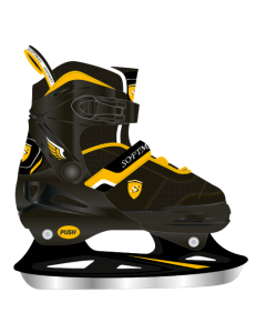 PATINS SOFTMAX AJUSTABLE GARÇON - NOIR-JAUNE - 13-3