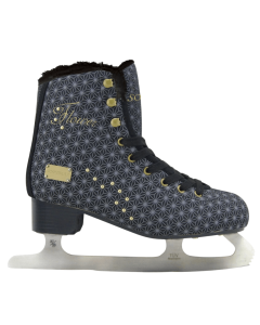 PATINS FLOWER AVEC FOURRURE FEM - NOIR-OR - 8