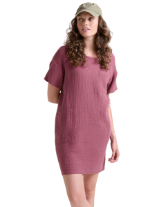TATE DOUBLE WEAVE SS DRESS - 676-WILD GINGER - P_TOA676_T1782502__90855355