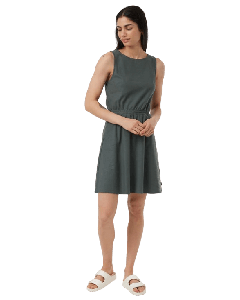W HEMP CUTOUT DRESS - 3180-LIGHT URBAN GRE - P_TNT318_TCW6084__90860045